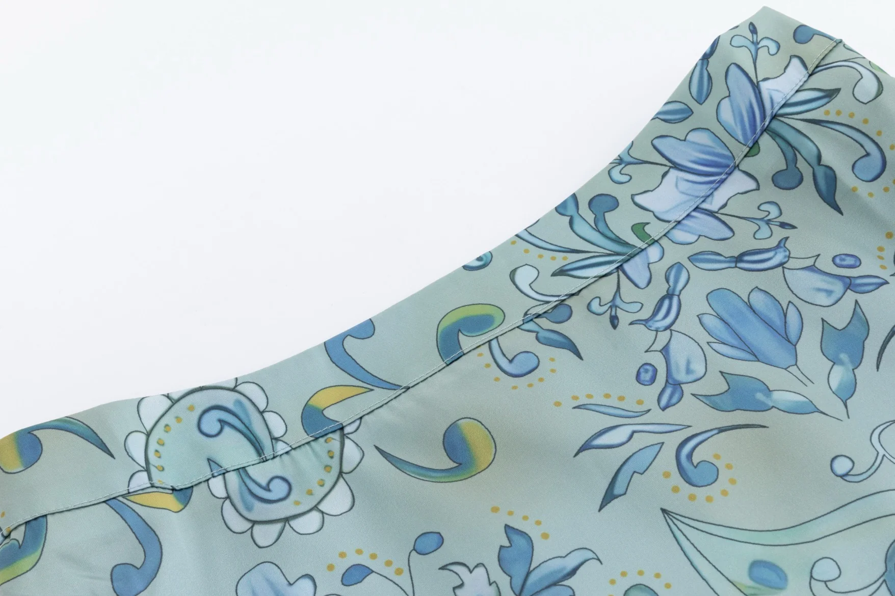 Lime Green Printed Paisley And Flowers Skirt - Image 4