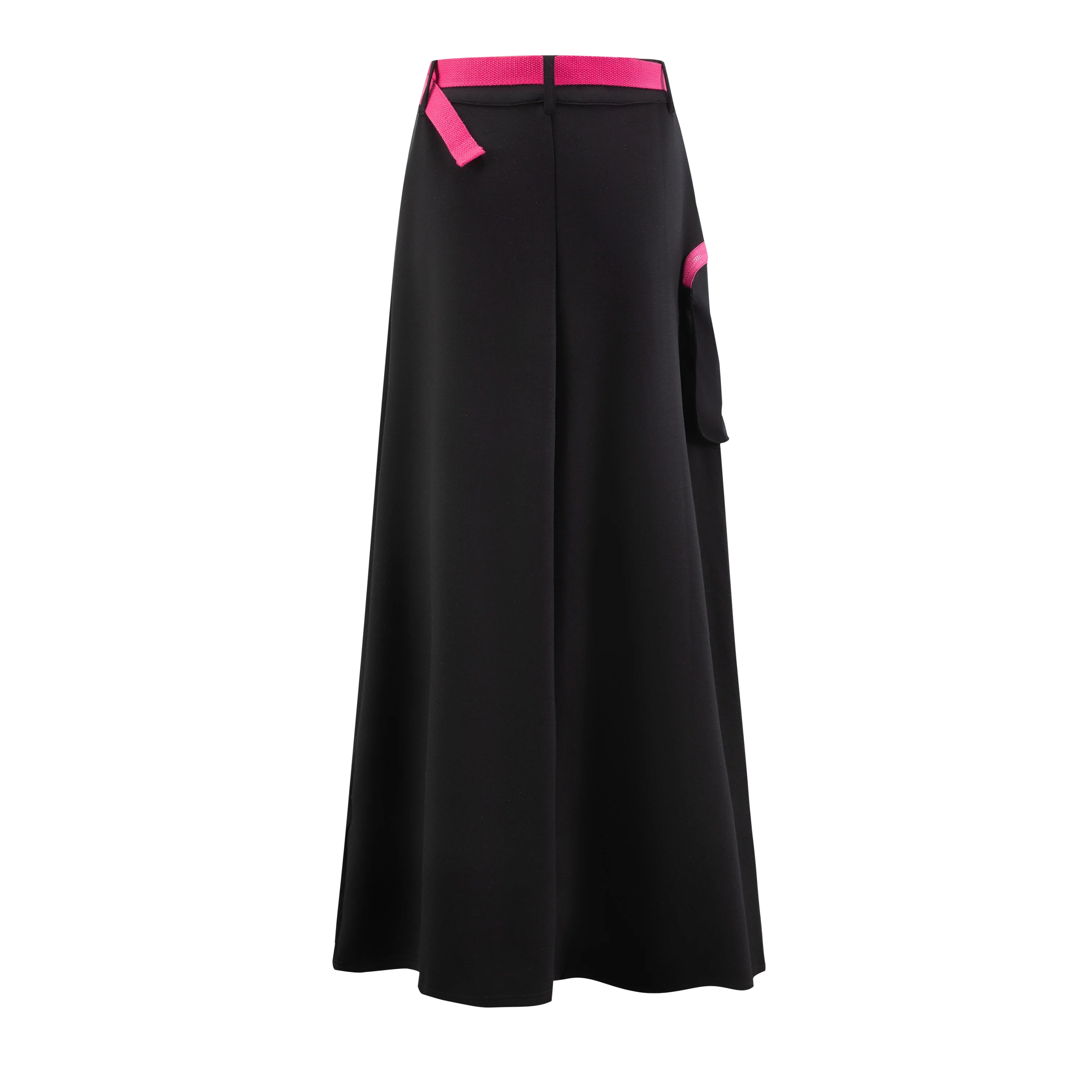 Black Skirt With Hot Pink Ribbon Belt - Image 3