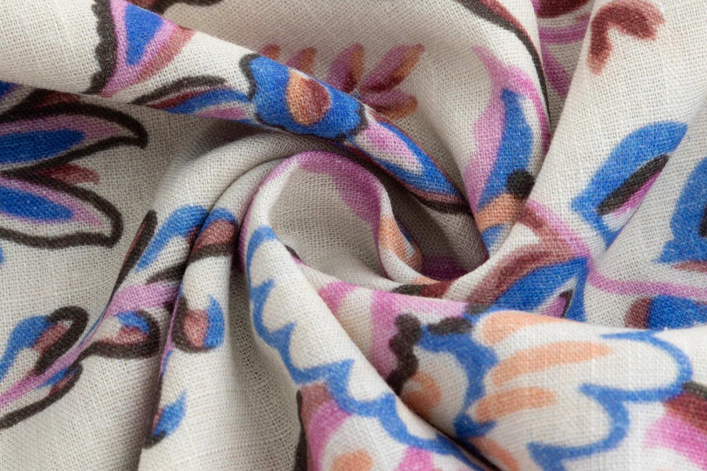 Floral Printed Linen Jumper With Blue Knit Overlay Cardigan - Image 4