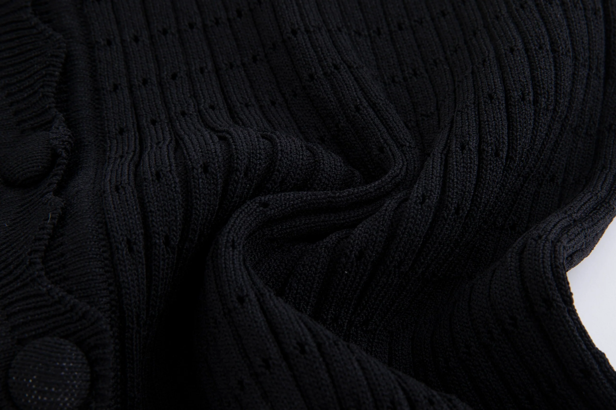 Black Scalloped Vest Cardigan - Image 5