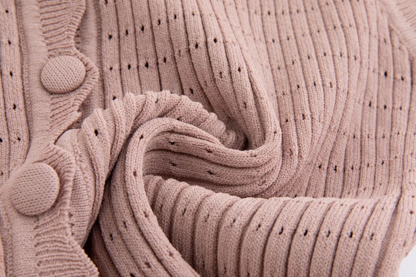 Dusty Rose Scalloped Vest Cardigan - Image 3