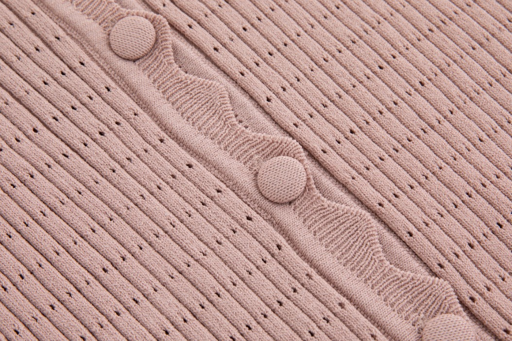 Dusty Rose Scalloped Vest Cardigan - Image 5