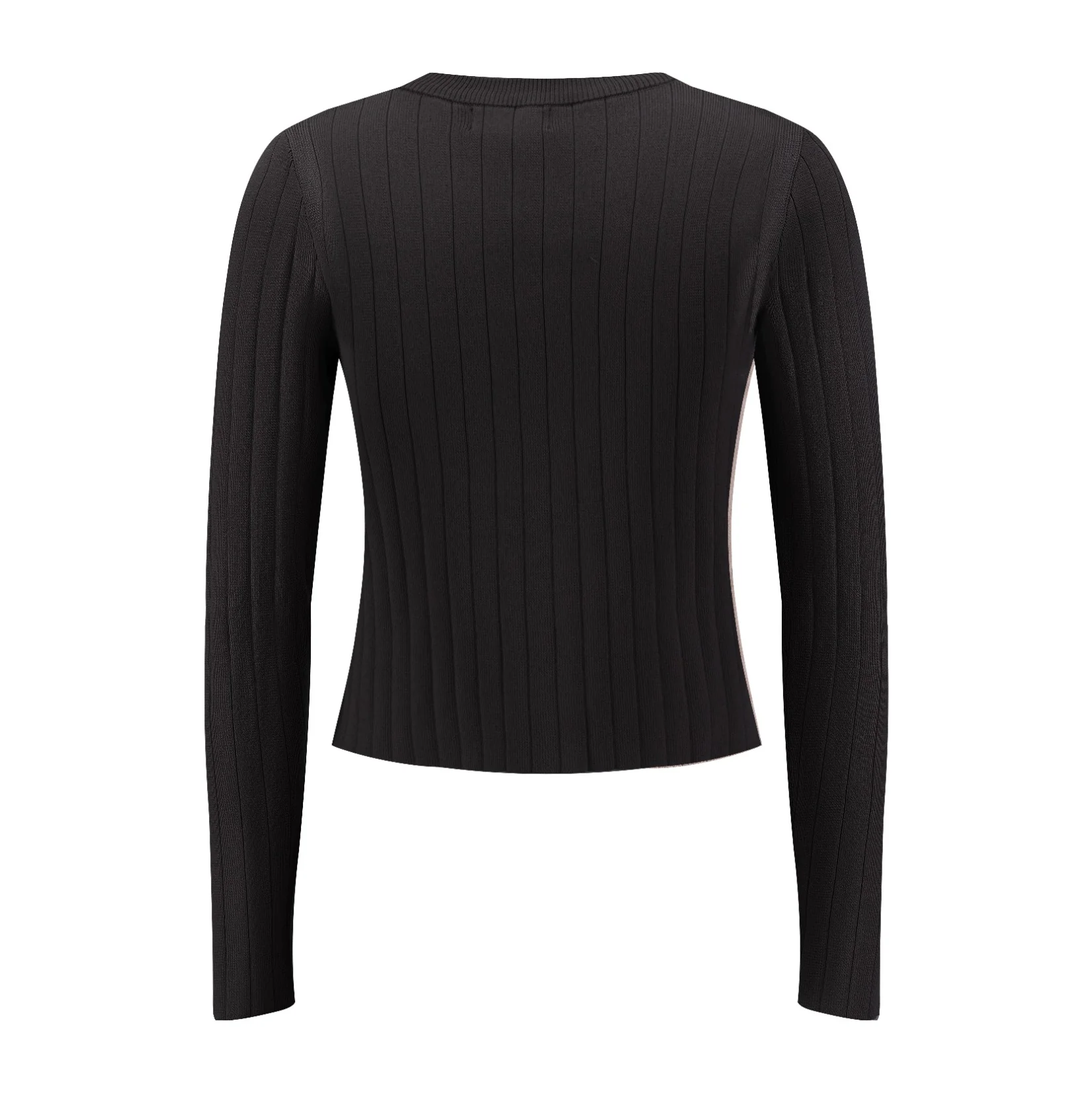 Black Big Ribbed Circle Cardigan - Image 2