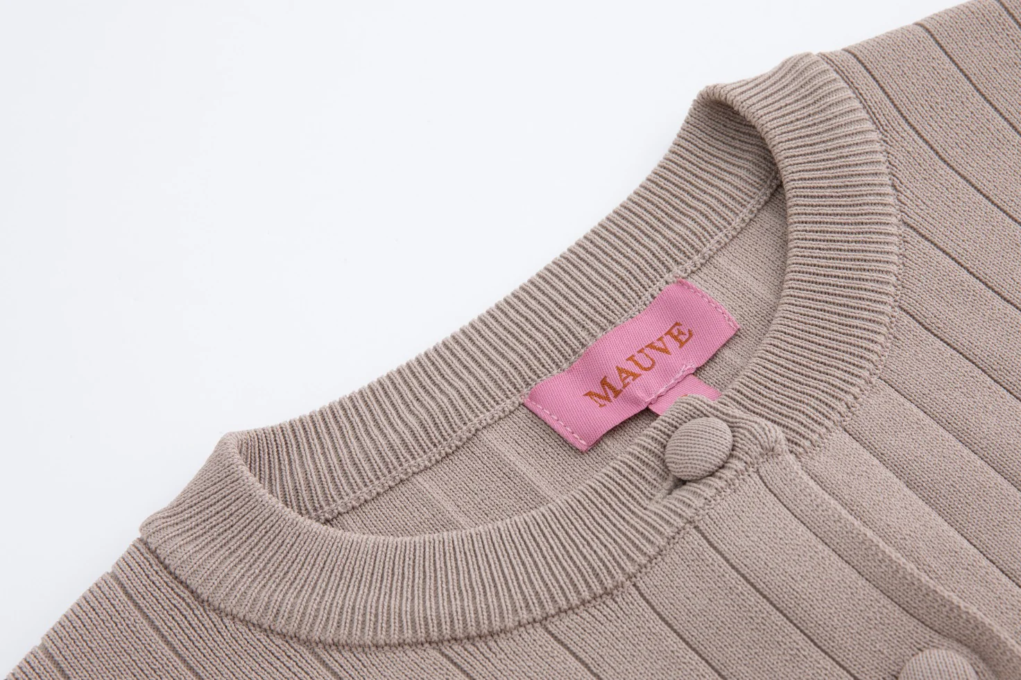 Beige Big Ribbed Circle Cardigan - Image 3