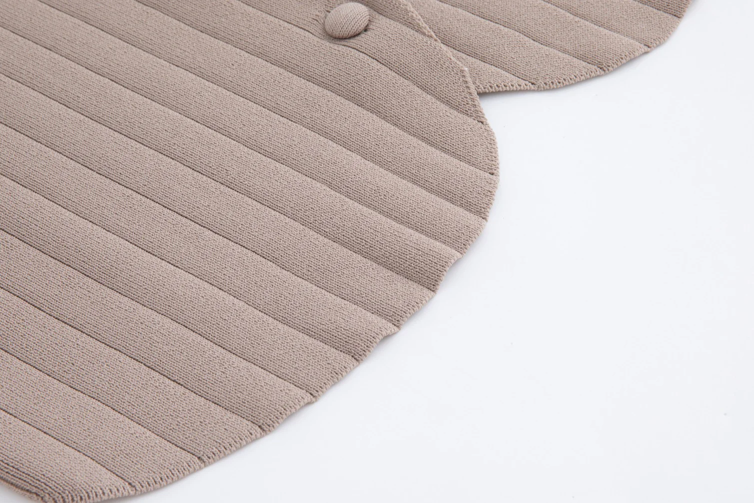 Beige Big Ribbed Circle Cardigan - Image 4