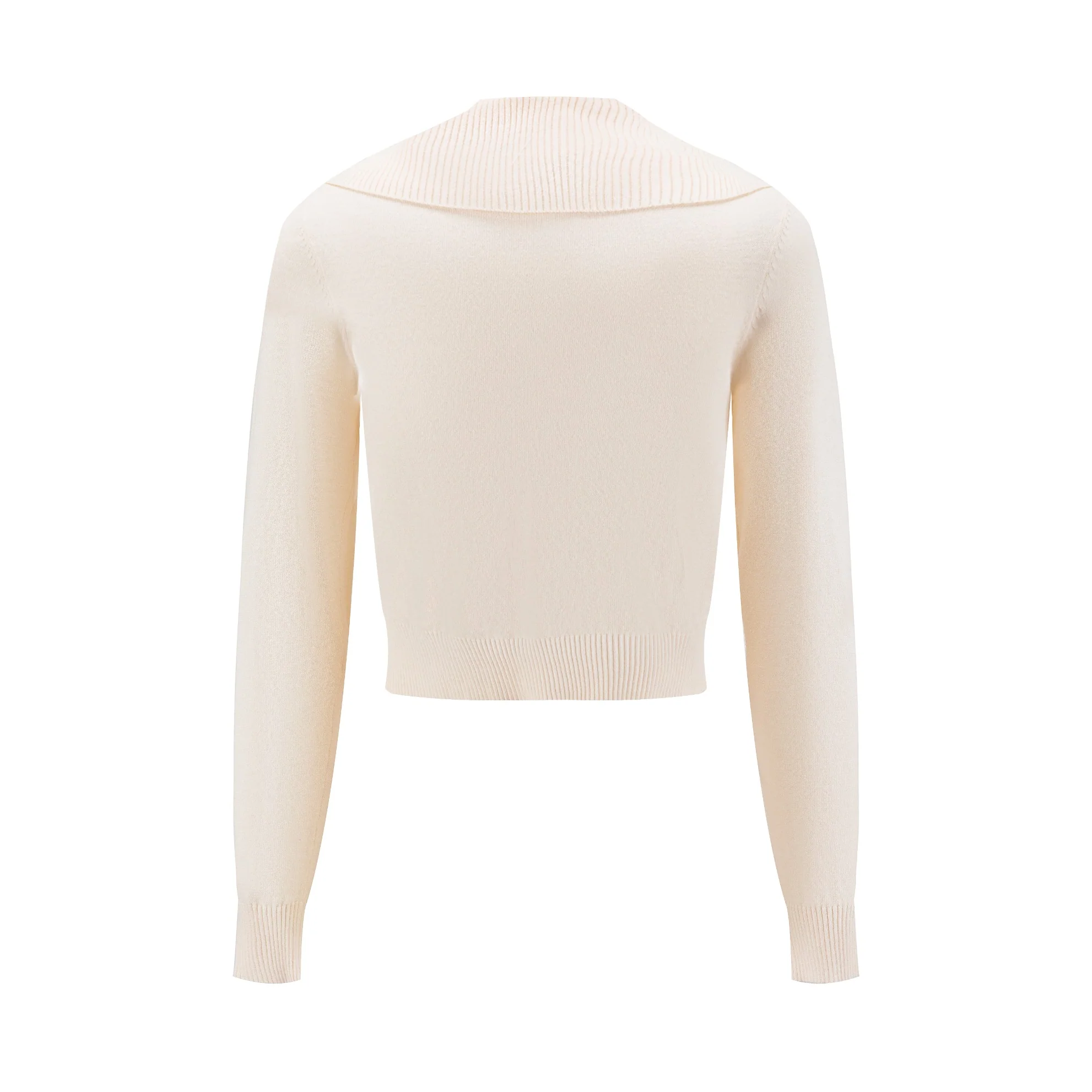 Ivory Collar Knit Cardigan - Image 3