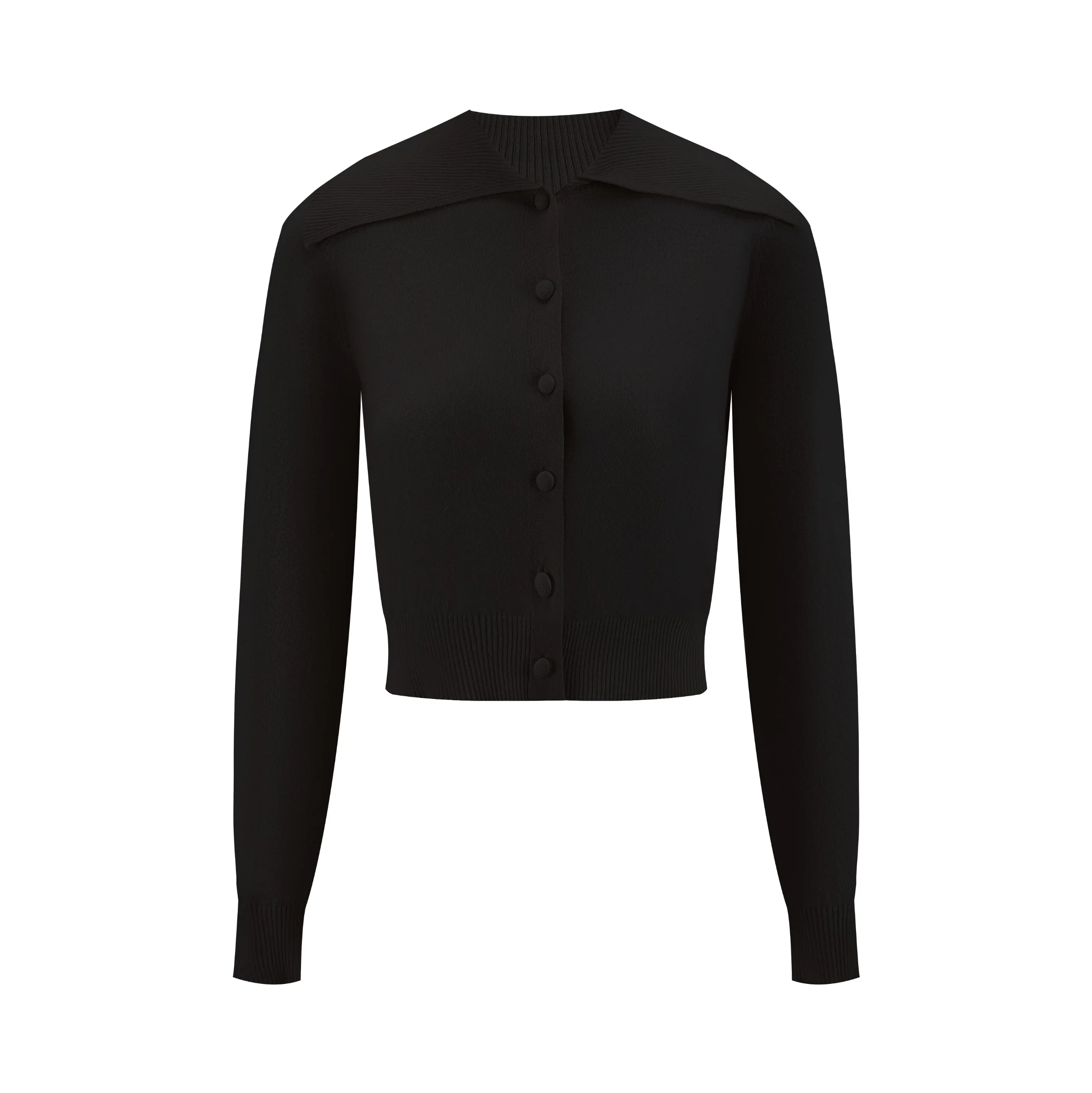 Black Collar Knit Cardigan