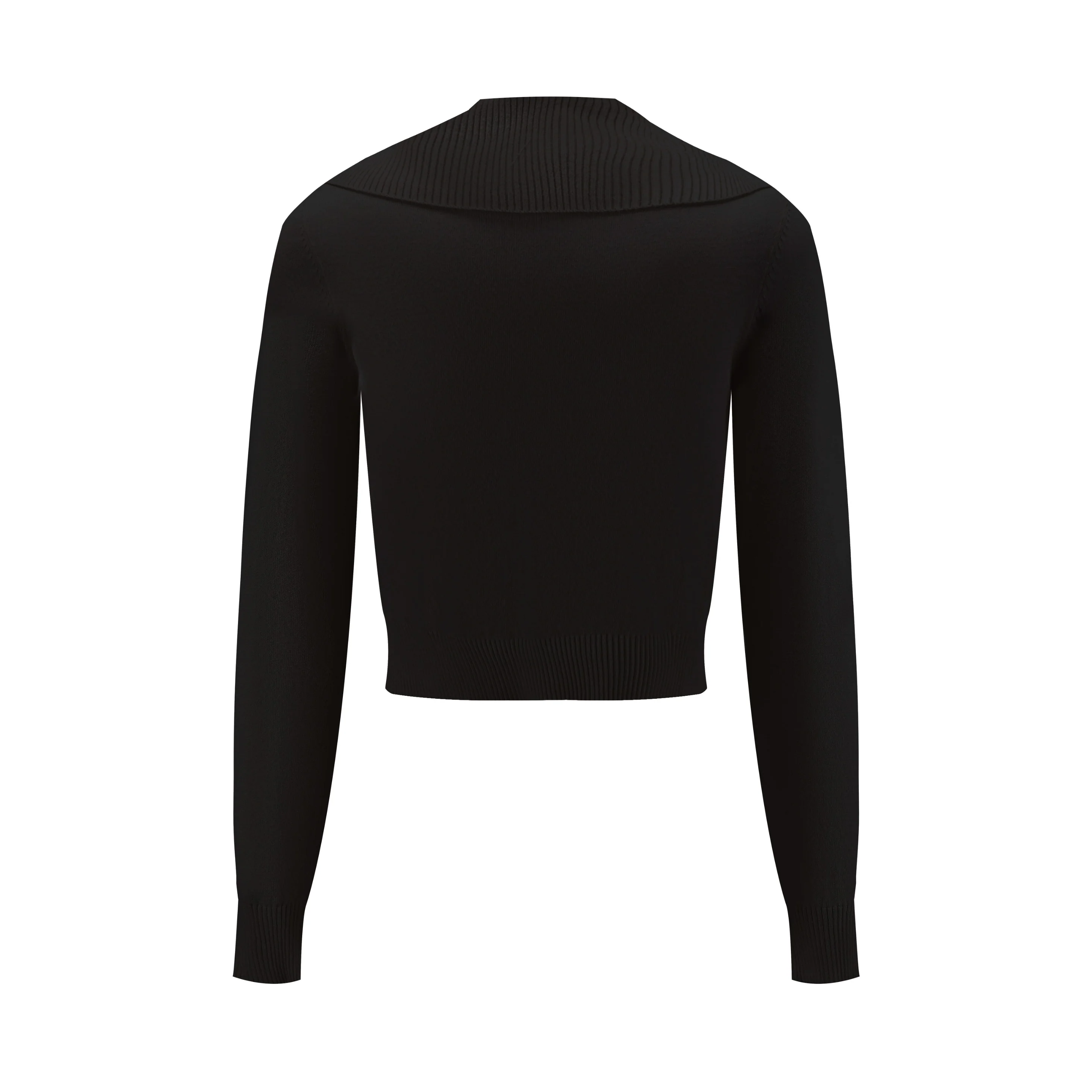Black Collar Knit Cardigan - Image 2