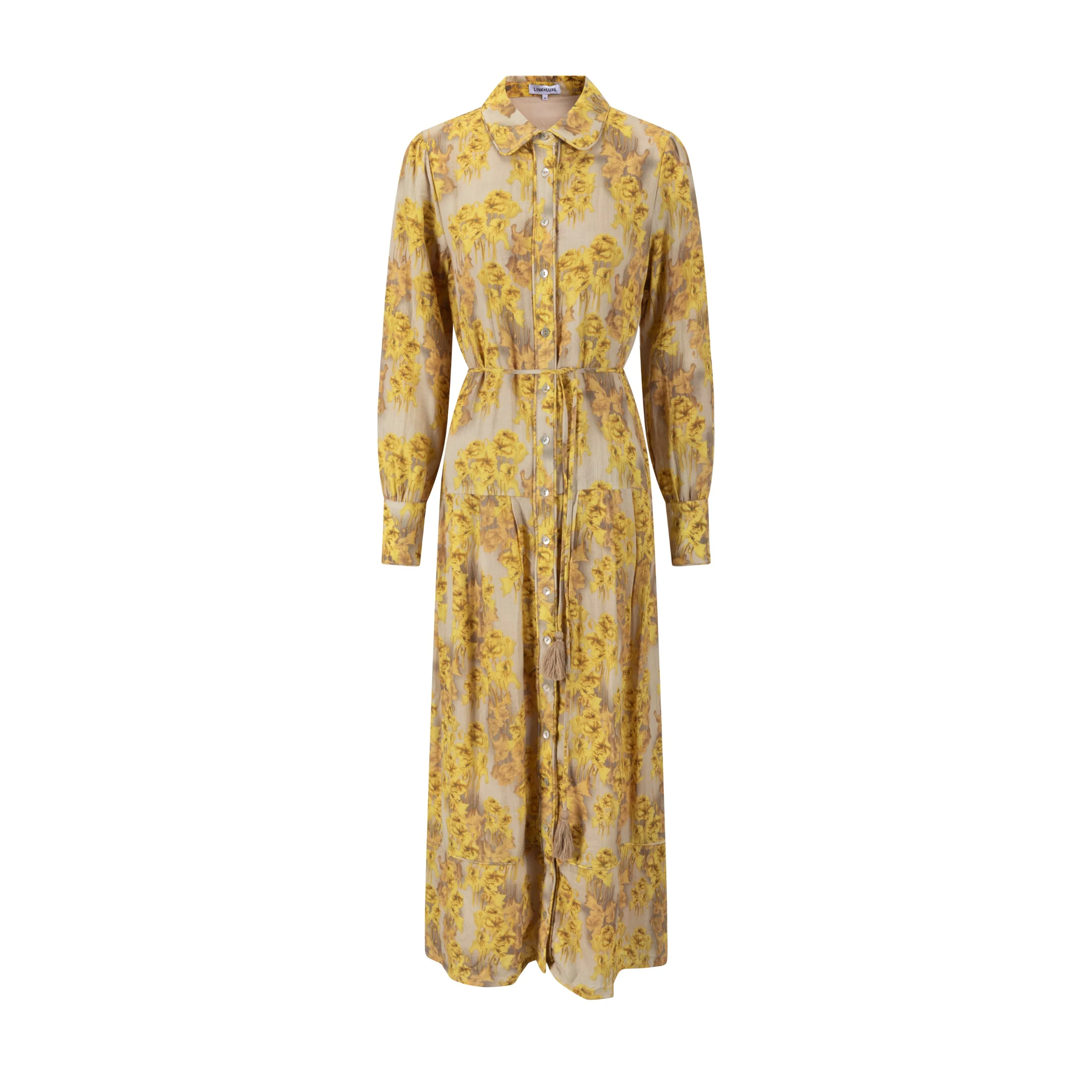 Yellow Abstract Print Dress - Image 2